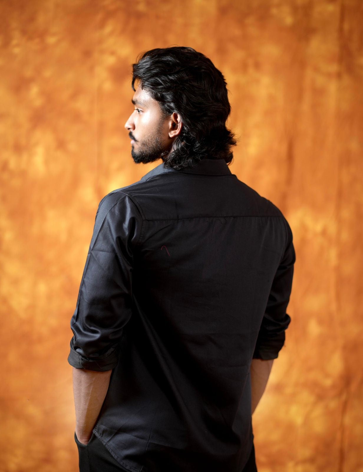 Black Shirt With Deer Embroidery