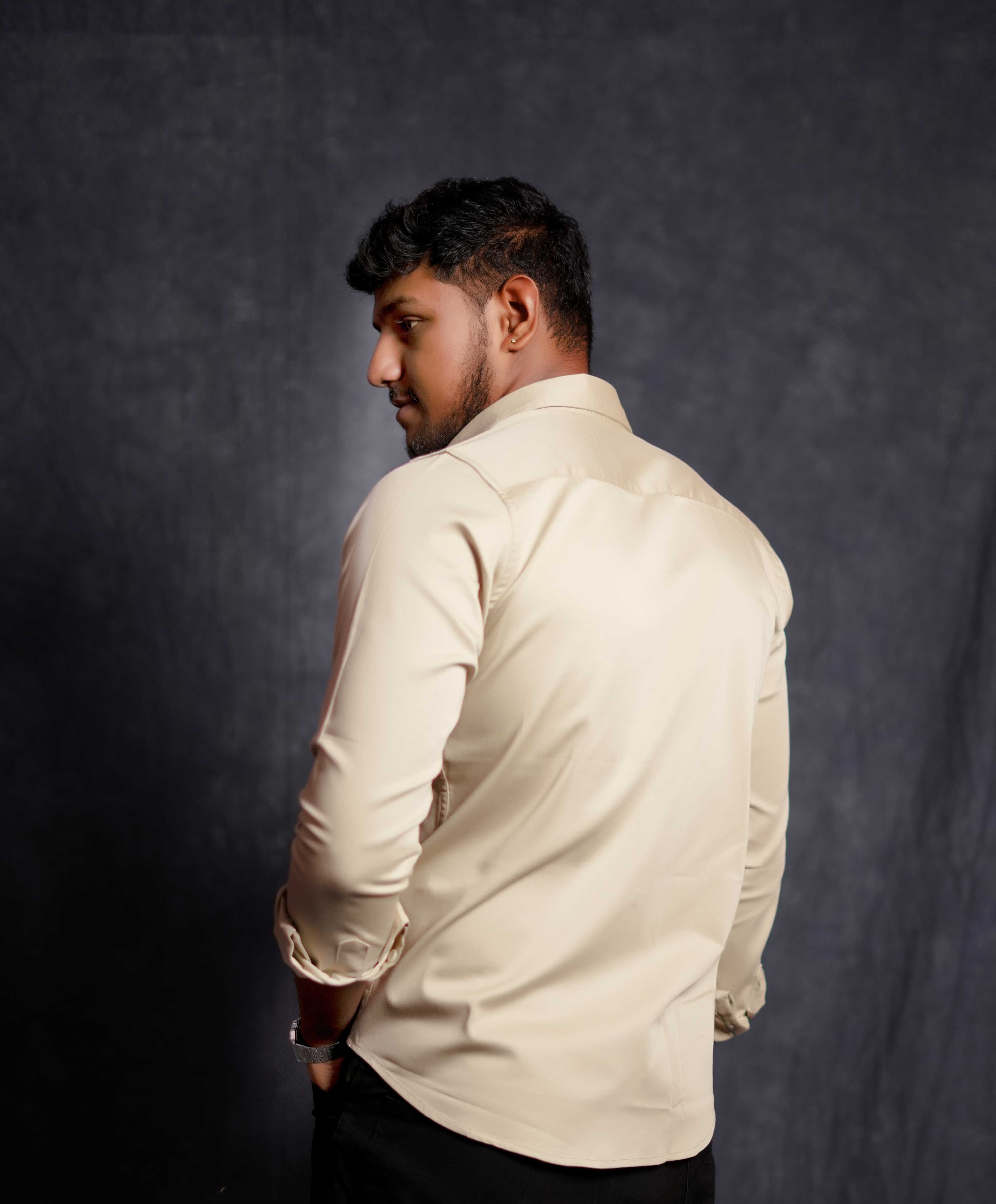 Beige Shirt with Knight on Horse Embroidery