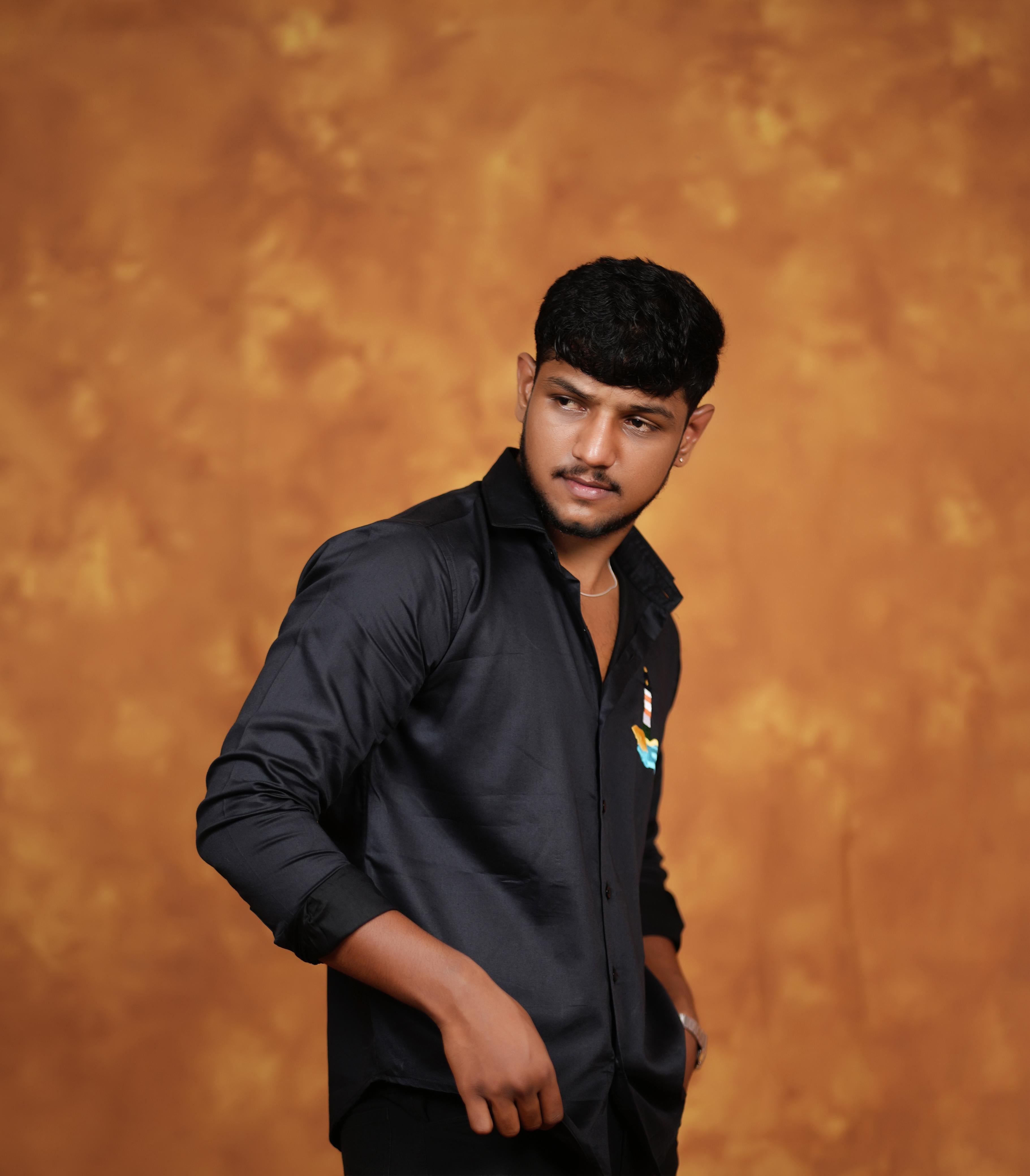 Black Shirt With Lighthouse and Beach Embroidery